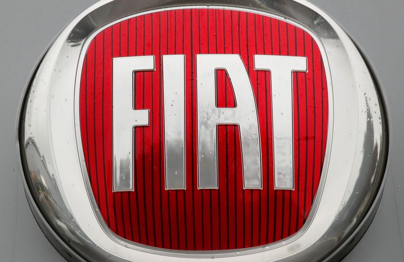 FILE PHOTO: Logo of car manufacturer Fiat is seen in Zurich
