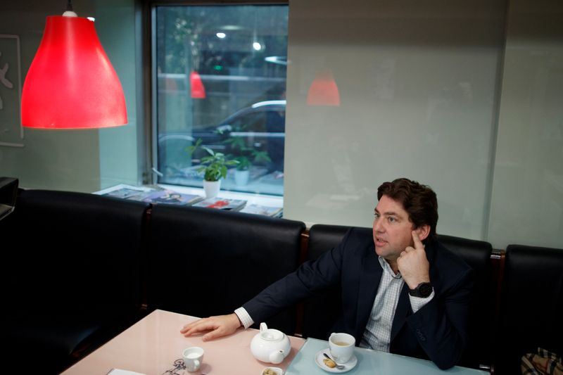 CEO Benjamin Devos of the French bakery Comptoirs de France talks during an interview at one
