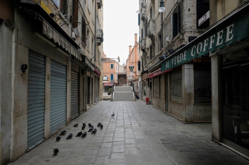 FILE PHOTO: Day six of Italy's nationwide coronavirus lockdown, in Milan