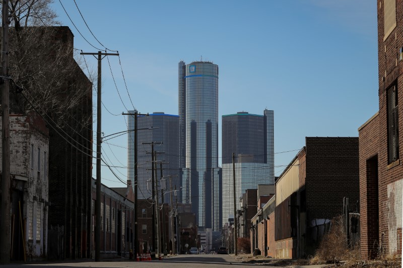 The General Motors Co. headquarters is seen in Detroit, Michigan