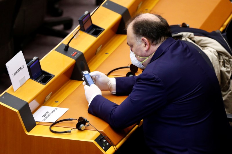 Special session of EU Parliament on coronavirus disease (COVID-19) in Brussels