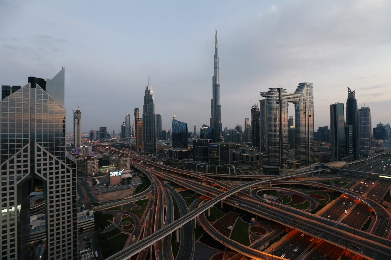 Aerial view of the Sheikh Zayed Road, following the outbreak of coronavirus disease (COVID-19),