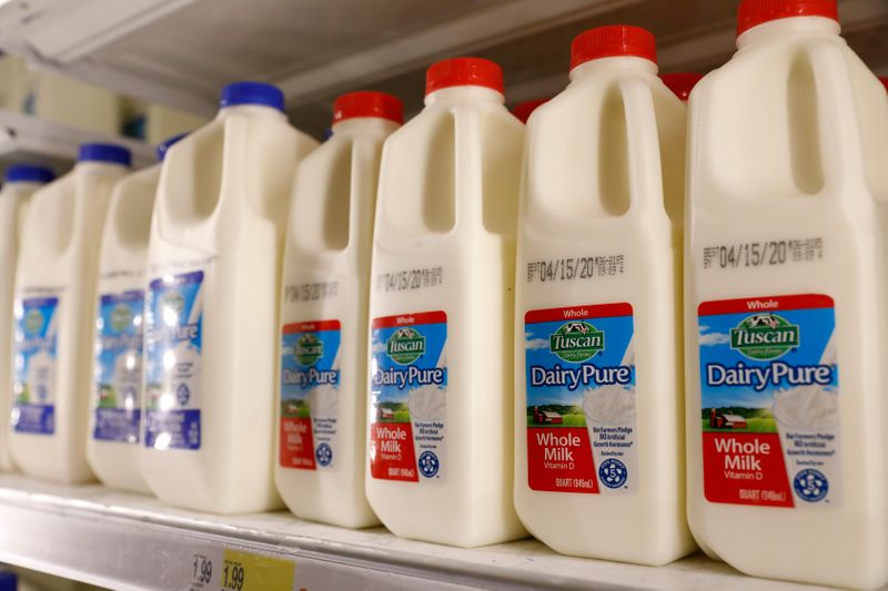 Milk is seen displayed at Target store during the outbreak of coronavirus disease (COVID-19) in