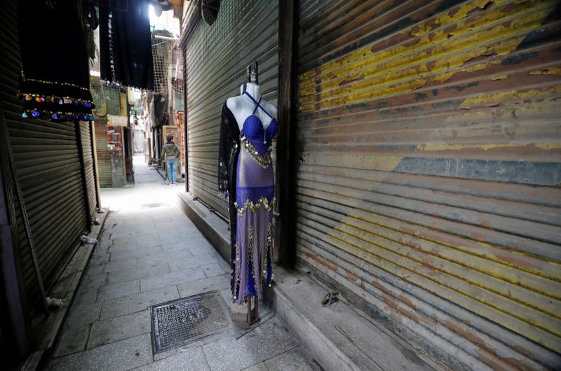 Closed shops are seen at a popular tourist area named 