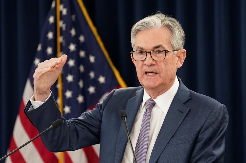 FILE PHOTO: U.S. Federal Reserve Chairman Jerome Powell  speaks in Washington