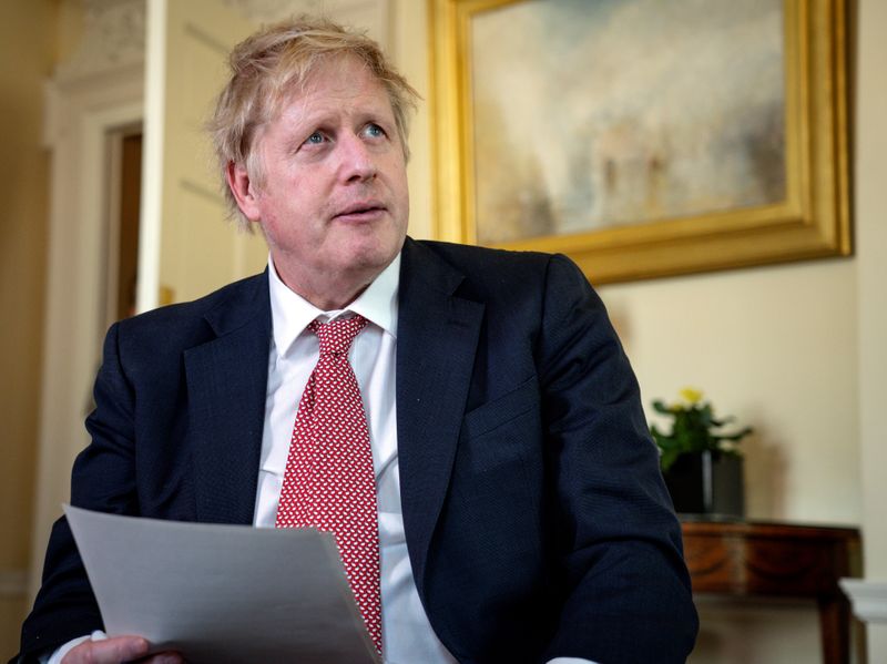 Prime Minister Boris Johnson thanks the NHS in a video message on Easter Sunday, at 10 Downing
