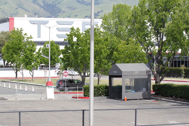 FILE PHOTO: The view of Tesla Inc's U.S. vehicle factory in Freemont, California