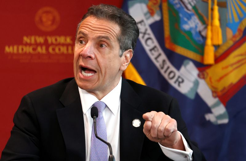 FILE PHOTO: New York Governor Andrew Cuomo holds daily briefing during outbreak of the