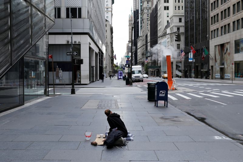 Closed luxury retail stores on 5th Avenue in Manhattan during the outbreak of the coronavirus