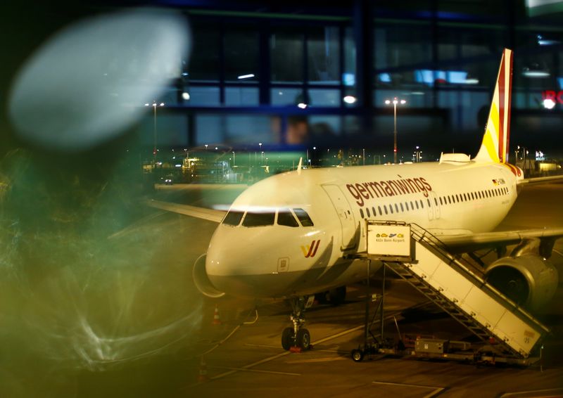 FILE PHOTO: Airbus A319 aircraft of German airline Germanwings is pictured at the Cologne-Bonn