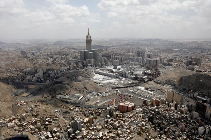 FILE PHOTO: An aerial view of Kaaba at the Grand mosque in the holy city of Mecca