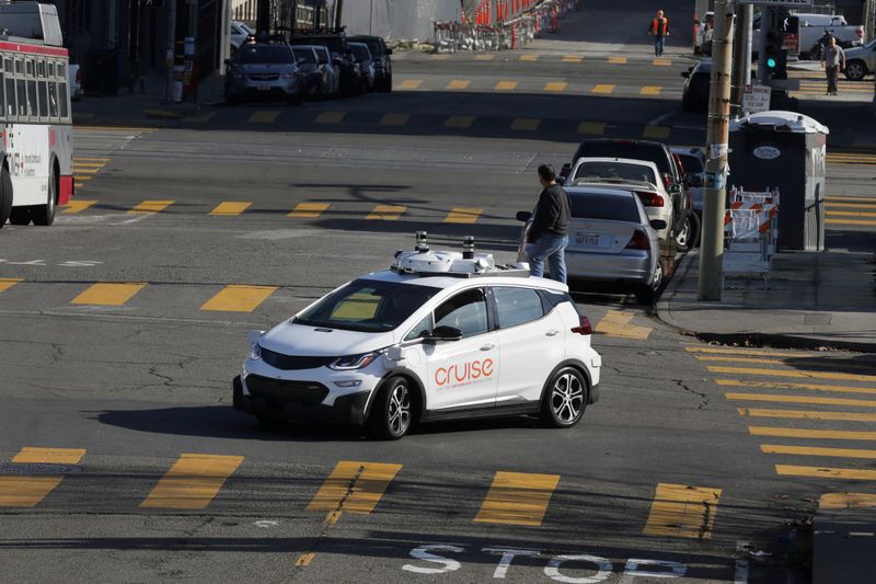 FILE PHOTO: A self-driving GM Bolt EV is seen during a media event where Cruise, GM's