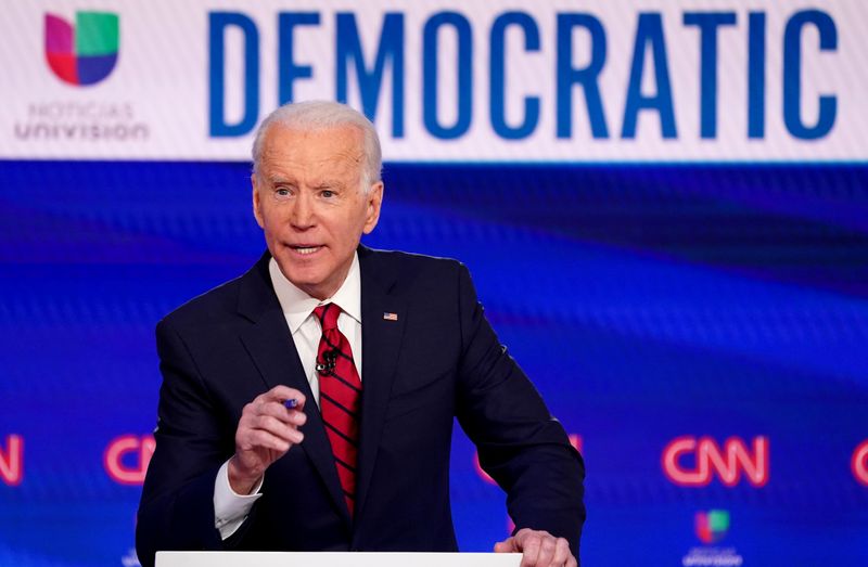 FILE PHOTO: Democratic U.S. presidential candidate and former Vice President Joe Biden speaks