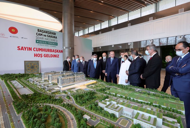 Turkish President Erdogan attends inauguration of the city's new Basaksehir city hospital in