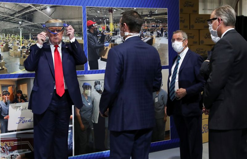 U.S. President Trump visits Ford Rawsonville Components Plant in Ypsilanti, Michigan