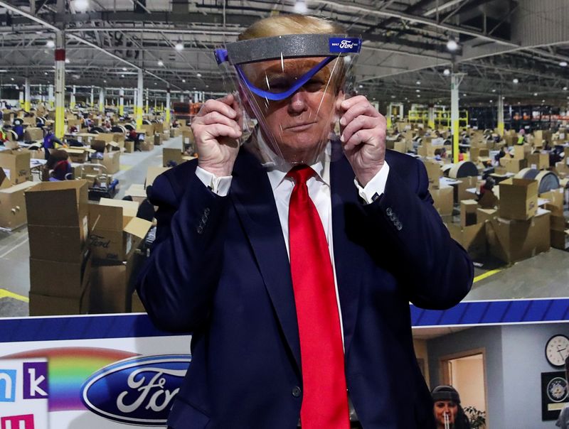 U.S. President Trump visits Ford Rawsonville Components Plant in Ypsilanti, Michigan