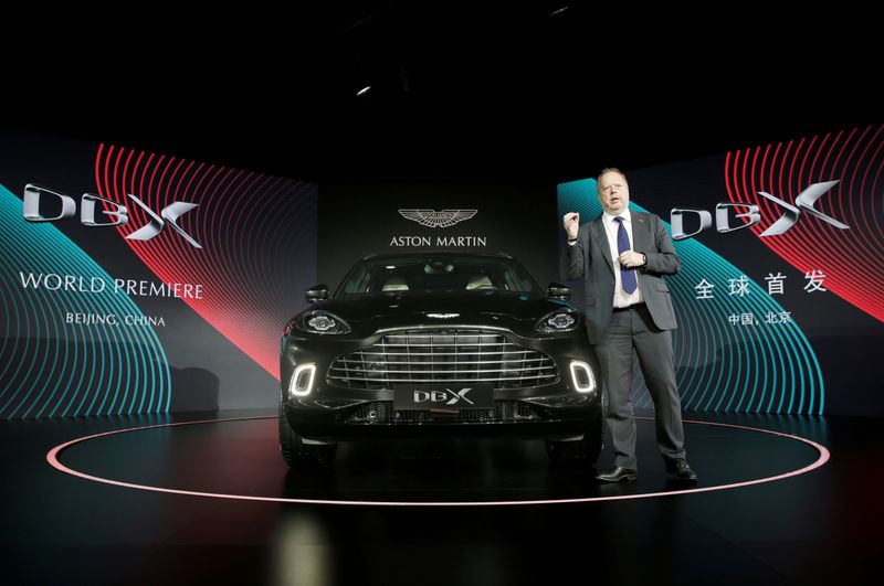 FILE PHOTO: CEO of Aston Martin Andy Palmer attends a global launch ceremony of its first sport