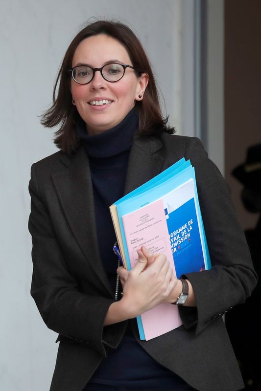 FILE PHOTO: French Junior Minister for European affairs Amelie de Montchalin leaves after the
