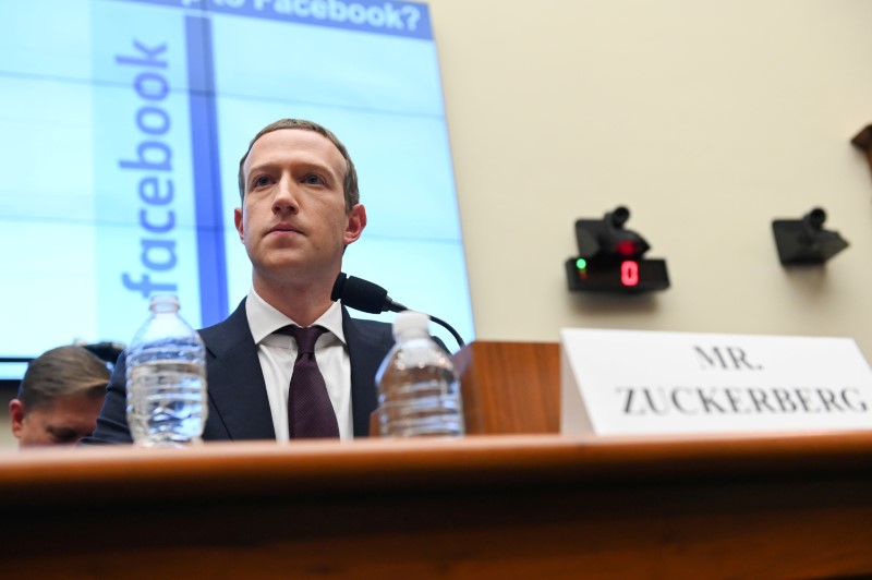 FILE PHOTO: Facebook Chairman and CEO Zuckerberg testifies at a House Financial Services