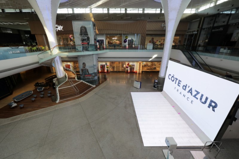 FILE PHOTO: Closed shops and empty area are seen at CAP3000 shopping mall in