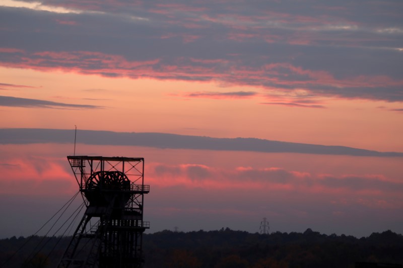 FILE PHOTO: General view of Wujek Coal Mine is seen during sunset in Katowice