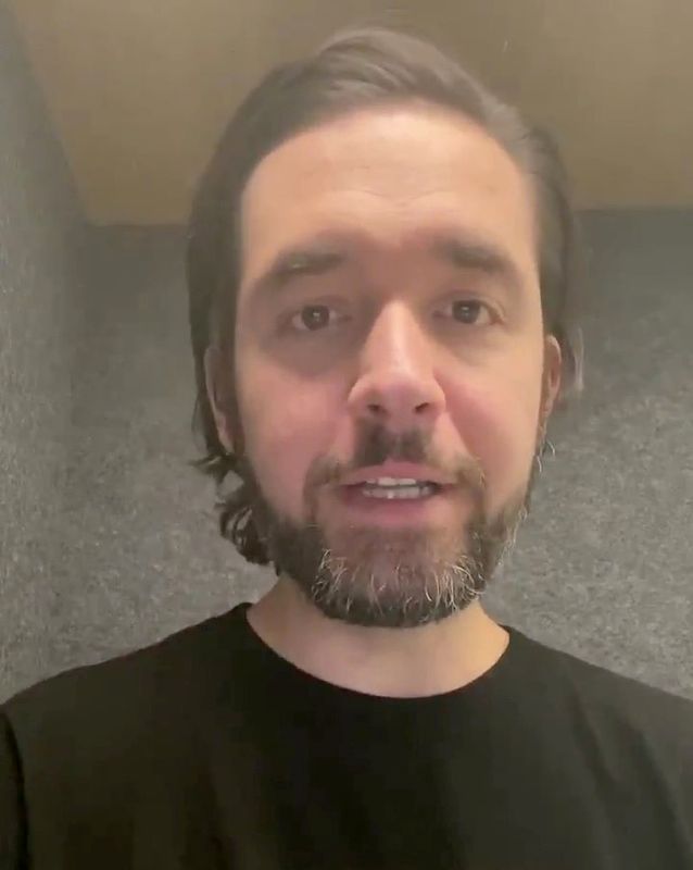 Co-founder of Reddit Alexis Ohanian speaks in a video message in this still picture obtained