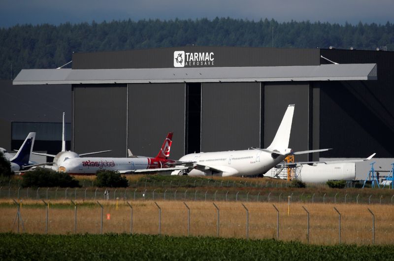 Grounded jetliners stored at Tarmac Aerosave in Tarbes