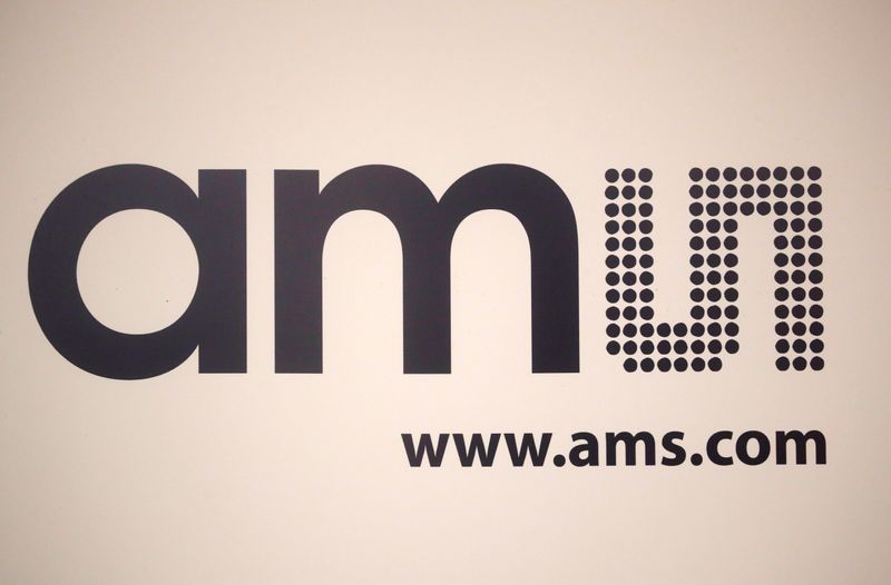 Logo of sensor specialist AMS is seen in Zurich