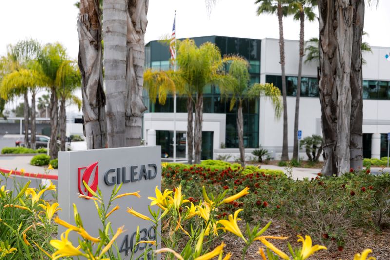 FILE PHOTO: Gilead Sciences Inc pharmaceutical company is seen during the outbreak of the