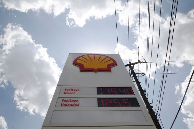 FILE PHOTO: Fuel prices are displayed on a sign at a Shell petrol station in Nairobi, Kenya